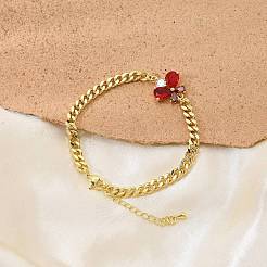 Латунь микро проложить кубического циркония браслеты ссылку&nbsp;LS-BJEW-Z082-01G-01