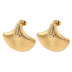 Серьги-гвоздики из нержавеющей стали 304 с кубическим цирконием&nbsp;EJEW-G444-03A-G