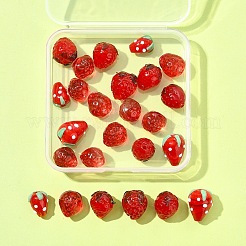 25 шт. 6 стиля бусины ручной работы в виде клубники в технике лэмпворк 3D LAMP-FS0001-19