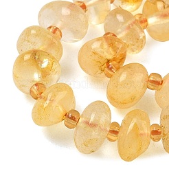 Нити из нагретых натуральных цитриновых бусин&nbsp;LS-G-RM250109-A6