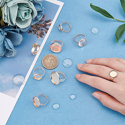 14 stücke flache runde einstellbare 304 edelstahl finger ringe komponenten&nbsp;DIY-UN0002-75