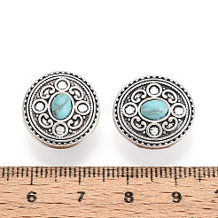 Zinkmetalllegierung und natürliche türkisfarbene Knöpfe&nbsp;BUTT-WH0057-001A-AS