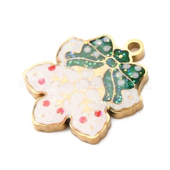 Рождественские эмалевые подвески из нержавеющей стали 304 STAS-B112-02G-11