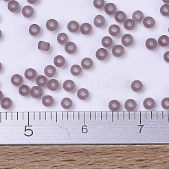 MIYUKIラウンドロカイユビーズ  日本製シードビーズ  （rr142f）マット透明スモーキーアメジスト  11/0  2x1.3mm  穴：0.8mm  約1100PCS /ボトル  10 G /ボトル&nbsp;SEED-JP0008-RR0142F