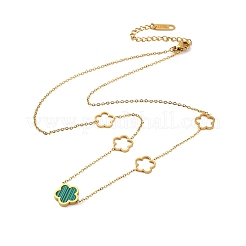 Ионное покрытие (ip) 304 нержавеющая сталь и пластик ожерелья с цветочным кулоном для женщин NJEW-P320-02G-04