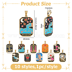 10 pendentif en émail en acier inoxydable 304 avec placage ionique (IP)&nbsp;STAS-DC0017-09