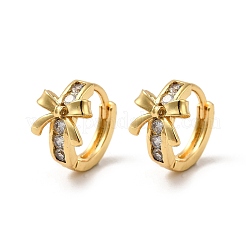 Серьги-кольца из латуни с бантом&nbsp;EJEW-S256-02B-G