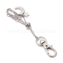 Поворотные карабины-карабины из сплава «луна и звезда» и латунные кабельные цепи&nbsp;AJEW-JB01335