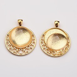 Blase Medaillon Legierung Anhänger Cabochon Lünette Fassungen&nbsp;DIY-X0268-03G