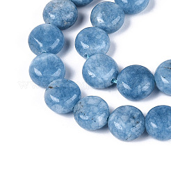 Teñidos naturales blancas abalorios de jade hebras&nbsp;G-T143-16E