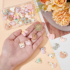 42шт 12 стиля непрозрачные подвески из смолы RESI-AR0001-45