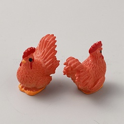 Ornamenti di gallo 3d in resina&nbsp;LS-DJEW-WH0042-70B