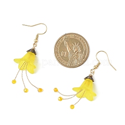 Серьги-подвески из цветочного стекла и акрила&nbsp;EJEW-JE06764