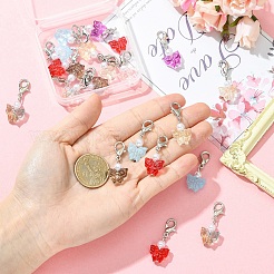 20 шт. подвеска в виде бабочки из прозрачного стекла и АБС-пластика&nbsp;HJEW-YW00269