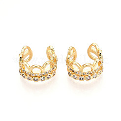 Латунные серьги-манжеты из прозрачного кубического циркония KK-T074-30G