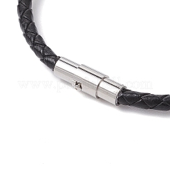 Bracciali di corda di pelle intrecciato &nbsp;BJEW-JB11387-06