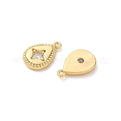 Breloques en laiton avec zircone cubique de micro pave&nbsp;KK-D504-20A-G