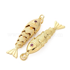 Porte micro ouvrent pendentifs zircone cubique en laiton de placage&nbsp;X-KK-M309-38D-G