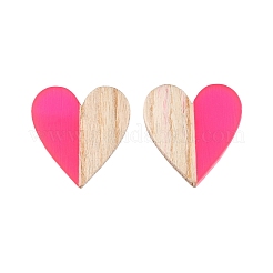 Серьги из смолы и дерева&nbsp;EJEW-N017-002A