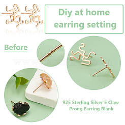 1 пара сережек-гвоздиков из стерлингового серебра STER-BC0002-68MG