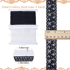 10 ярд 2-цветного молочного волокна с вышивкой и цветочным кружевом SRIB-GF0001-32