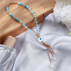 Подвесные украшения для автомобиля из стекла и жемчуга&nbsp;HJEW-DR00017