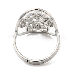 Не тускнеющая плетеная сетка из нержавеющей стали марки 304 с регулируемым кольцом из перьев для женщин&nbsp;RJEW-M149-26P