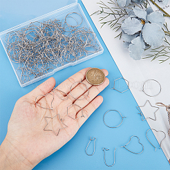 150 шт. 5 стиля фурнитуры для сережек-колец из нержавеющей стали 304&nbsp;STAS-UN0050-92