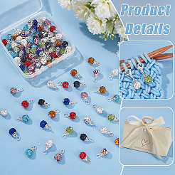 Подвески ручной работы из полимерной глины и стекла со стразами PALLOY-PH01693