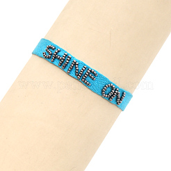 Word Shine on Glass Seed Beads Cord Bracelet&nbsp;BJEW-A121-59