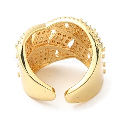 Кольцо-манжета с прозрачным кубическим цирконием и крест-накрест KK-K343-09G