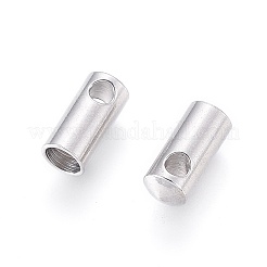 変色しにくい304ステンレススチールコードエンド  エンドキャップ  コラム  ステンレス鋼色  8.5x3.8mm  穴：1.6mm  内径：3mm&nbsp;STAS-K190-01E-P