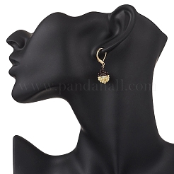 Серьги из стеклянных бусин ручной работы с застежкой-молнией EJEW-MZ00572