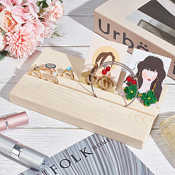 Подставки для карточек с прямоугольными деревянными серьгами с 2 слотом EDIS-WH0031-19