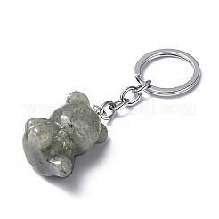 Porte-clés pendentifs pierres précieuses naturelles/synthétiques&nbsp;KEYC-P011-02P