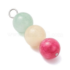 3 шт. 3 стиля круглых бусин из окрашенного натурального малайзийского нефрита&nbsp;PALLOY-JF04053-02