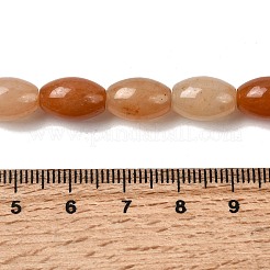 Овальные окрашенные природные красные бусы ожерелья авантюрин G-P106-03A