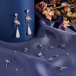 80 шт. 4 стиля плоских круглых сережек-гвоздиков из нержавеющей стали 304 STAS-UN0050-44