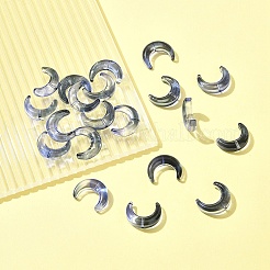 グラデーションカラーの手作りランプワークビーズ20個  ムーン  マリンブルー  16.5x13x5.5mm  穴：1mm  20個/セット&nbsp;LAMP-FS0001-18F