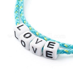 Браслеты на основе хлопкового шнура с двумя петлями BJEW-JB06465-01