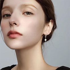 4 pièce 2 couleurs plaquées rhodium 925 bélières à pincement en argent sterling style médaillon planète&nbsp;STER-SC0001-71A