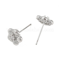 Boucles d'oreilles puces en laiton Shegrace serties de micro-pavés de zircone cubique&nbsp;XGRQ4N068-711P