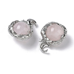 Природного розового кварца подвески&nbsp;G-A298-02P-07