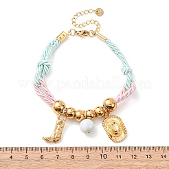 Браслеты с подвесками West Cowboy 304 из нержавеющей стали для женщин BJEW-C135-01G