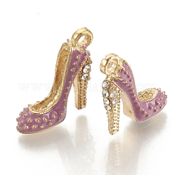 Legierung Emaille Stilettos Anhänger&nbsp;X-ENAM-S115-042B