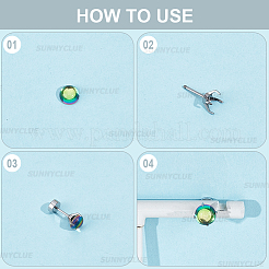 30 шт. фурнитура для сережек-гвоздиков из нержавеющей стали 304&nbsp;STAS-SC0010-62