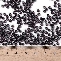 MIYUKIラウンドロカイユビーズ  日本製シードビーズ  8/0  （rr171)ダークスモーキーアメジスト光沢  3mm  穴：1mm  約19000~20500個/ポンド&nbsp;SEED-G008-RR0171