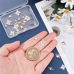 36 Stück 6 Stil Messing Micro Pave klare Zirkonia Link Verbinder&nbsp;ZIRC-SC0001-18