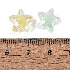 透明プラスチックビーズ  二層ビーズ  スター  ABカラーメッキ  多面カット  ミックスカラー  11x11.5x7mm  穴：2mm  約1350個/500g&nbsp;KY-Q010-24