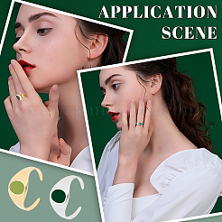 4 шт. 2-цветное ионное покрытие (IP) нержавеющая сталь 304 овальная массивная открытая манжета кольцо фурнитура RJEW-UN0001-23